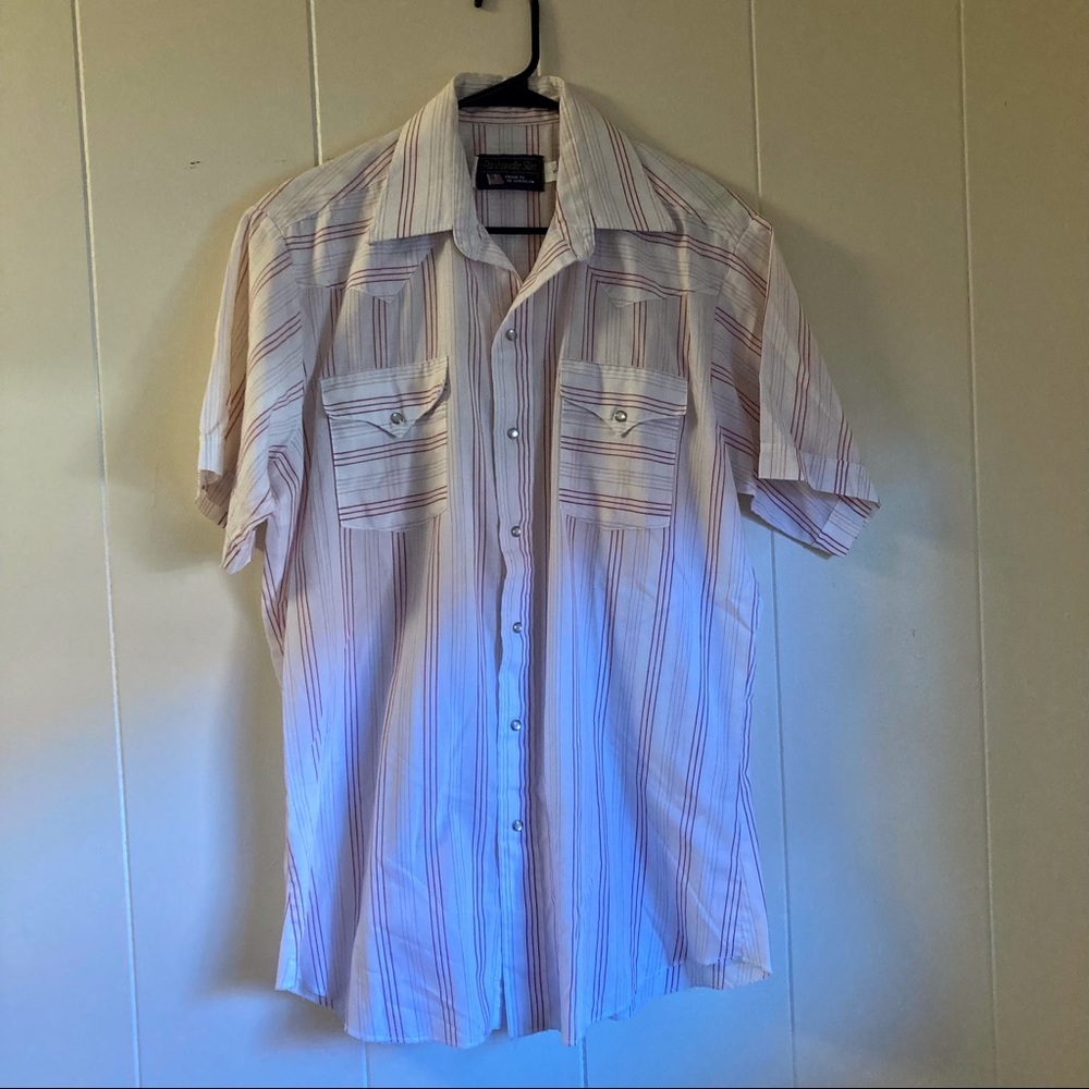 Made in USA Vintage Mens Western Short Sleeve Pearl Snap Shirt